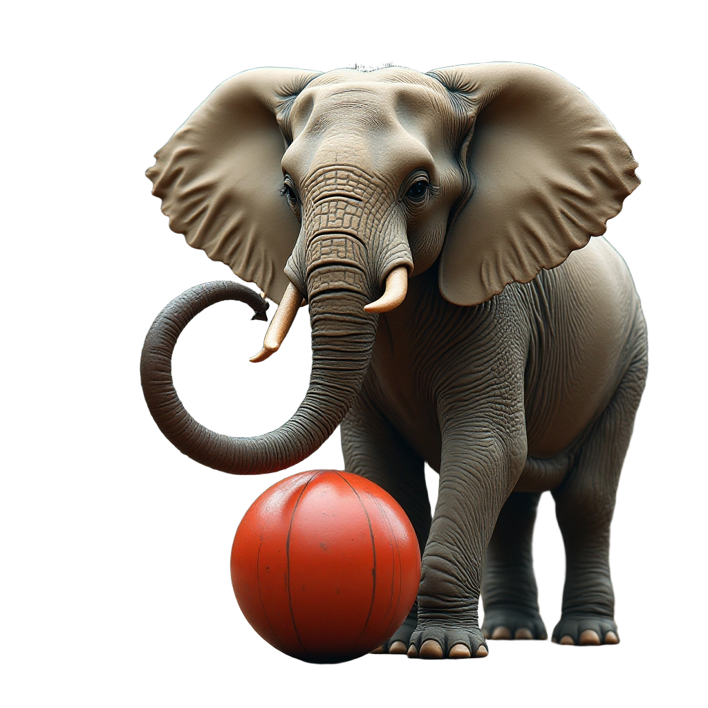 Elephant with a Ball